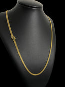 Cordão Lacraia 5mm - Banhado a Ouro 18k