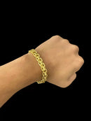 Pulseira Cadeado Duplo 10mm - Banhado a Ouro 18k