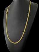 Cordão Cadeado Duplo 3mm - Banhado a Ouro 18k
