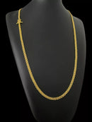 Cordão Cadeado Duplo 3mm - Banhado a Ouro 18k