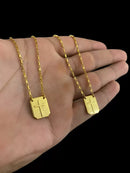 Escapulário Tijolinho 1mm Cruz - Banhado A Ouro 18k