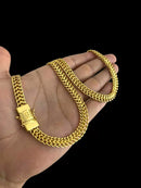 Cordão Lacraia 10mm (70cm) - Banhado a Ouro 18k