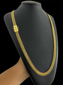 Cordão Lacraia 10mm (70cm) - Banhado a Ouro 18k