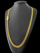 Cordão Lacraia 10mm (70cm) - Banhado a Ouro 18k