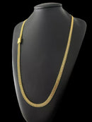 Cordão Lacraia 6mm - Banhado a Ouro 18k