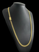 Cordão Lacraia 6mm - Banhado a Ouro 18k