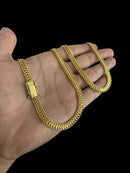 Cordão Lacraia 6mm - Banhado a Ouro 18k