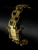 Pulseira Cadeado Duplo 13mm - Banhado a Ouro 18k
