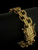Pulseira Cadeado Duplo 13mm - Banhado a Ouro 18k