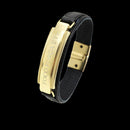 Pulseira de Couro Foco Foça 13mm - Banhada a ouro 18K