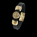 Pulseira de Couro 13mm - Banhada a Ouro 18K