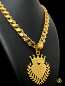 Cordão Friso S 13mm + Pingente Banhado a Ouro 18K