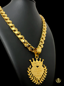 Cordão Friso S 13mm + Pingente Banhado a Ouro 18K