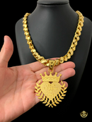 Cordão Friso S 13mm + Pingente Banhado a Ouro 18K