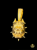Cordão Dubai 15mm + Pingente Pit Bull Banhado a Ouro 18K