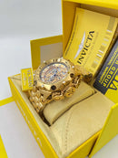 Invicta Hybrid Skeleton 100% Original Banhado a Ouro 18K