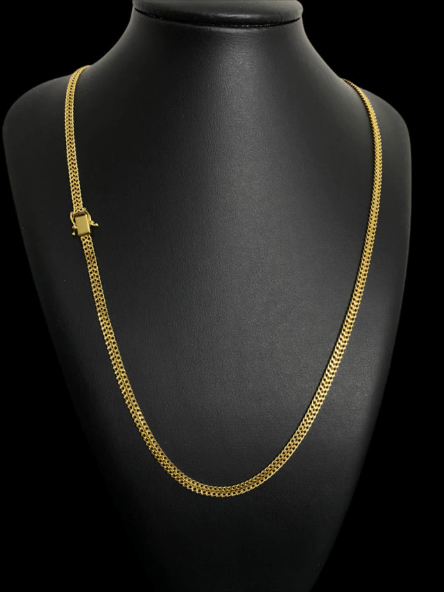 Cordão Lacraia 5mm - Banhado a Ouro 18k