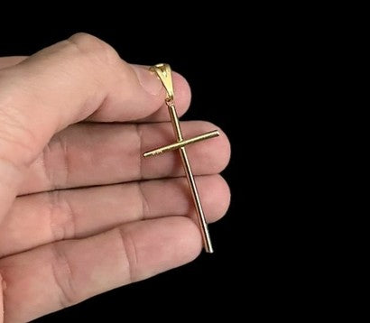 Pingente Cruz Palito - Banhado a Ouro 18k