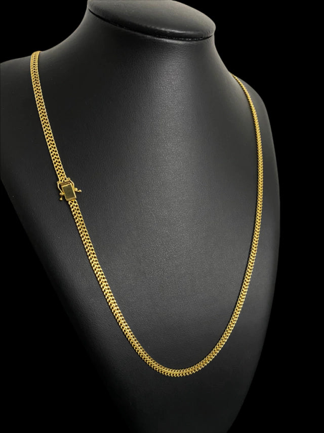 Cordão Lacraia 5mm - Banhado a Ouro 18k