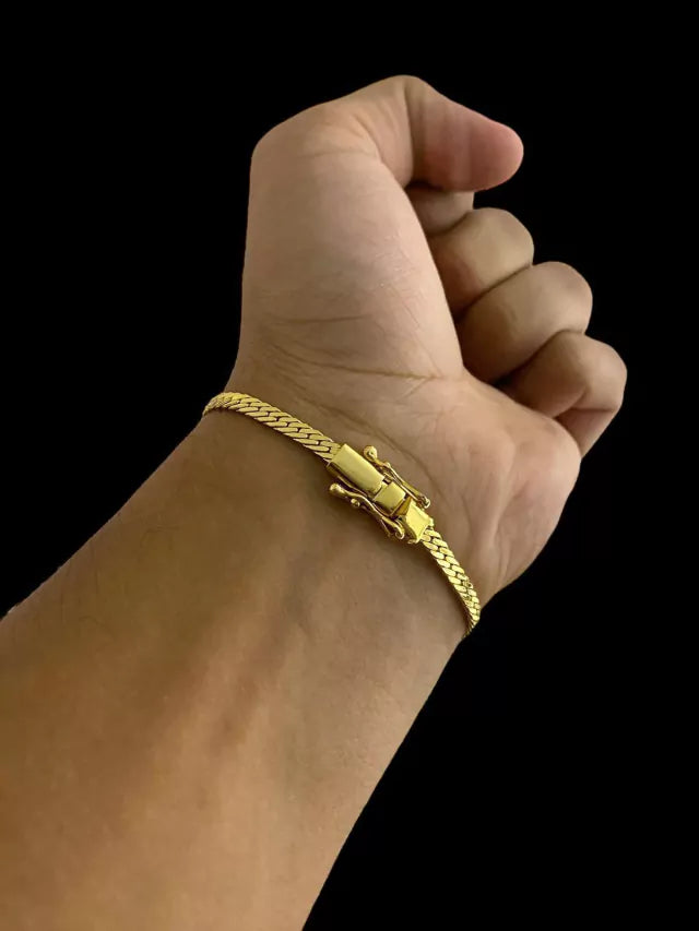 Pulseira Grumet Laminado 4mm - Banhado a Ouro 18k