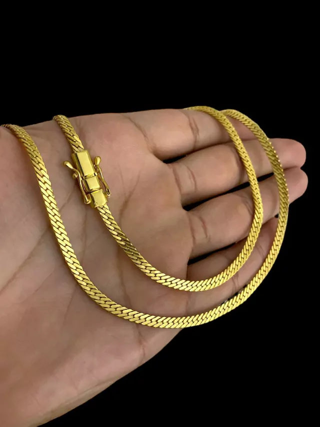 Cordão Grumet Laminado 4mm (60cm) - Banhado a Ouro 18k