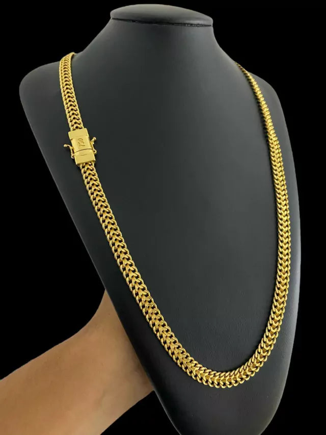 Cordão Lacraia 10mm (70cm) - Banhado a Ouro 18k