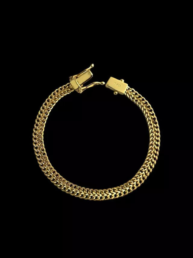 Pulseira Lacraia 6mm - Banhado a Ouro 18k