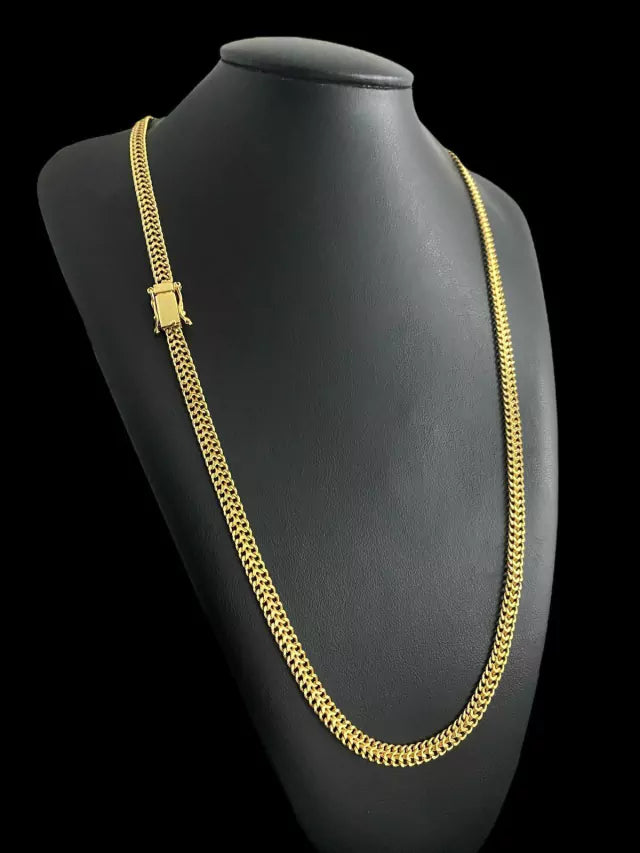 Cordão Lacraia 6mm - Banhado a Ouro 18k