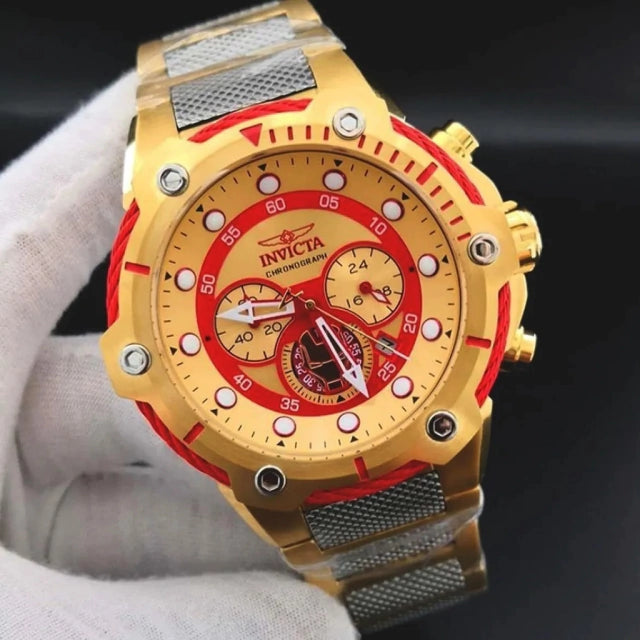 Relógio Invicta 25781 Marvel Ironman Men Gold 18k Original